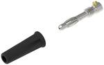 ø4mm banana plug with crewableisser, black, M3 Schrauben Anschluss