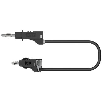 A black connecting cable with two identical connectors at the ends, likely suitable for electronic devices.