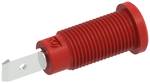 Ø2mm safety banana socket with Ø10mm round groove, 4.8x9mm flat connecting tab, red
