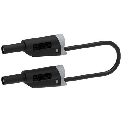 A black measuring cable with two plug connectors; designed for electrical measurements up to 1000 V, Category CAT IV, 600V.