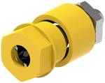 Ø4mm insulated socket with Ø2mm hole terminal, M6 threaded stud and HEX socket, yellow
