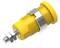 A yellow, metallic screw adapter with a cylindrical shape and a ring-shaped handle.