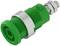 Green pneumatic connector with metal ring and threaded connection, suitable for compressed air systems.