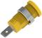 A yellow, cylindrical fuse holder with a threaded screw and metal contact.