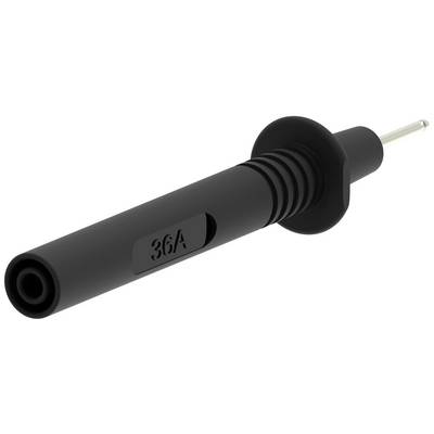 Black safety test probe with plastic handle, insulated body and metal tip. '36A' marking on the handle.