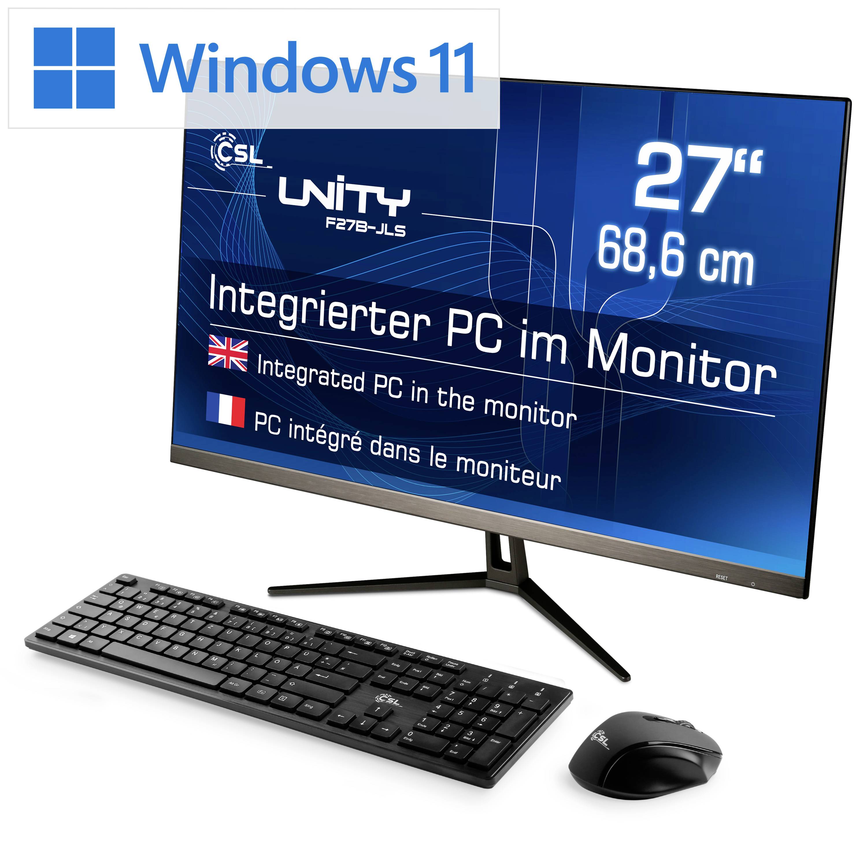 CSL Computer All-in-one PC Unity F27B-JLS 68.6 cm (27 inch) Full HD Intel® Pentium® N6000 3.3 GHz 8 GB RAM 256 GB SSD In-2