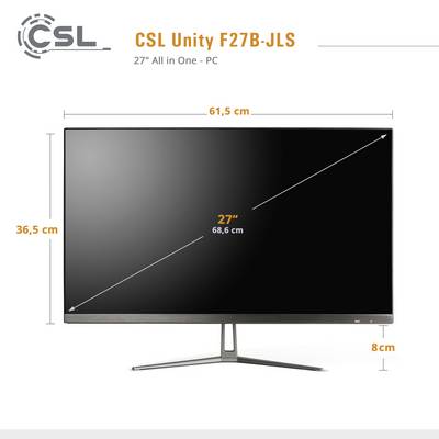 CSL Computer All-in-one PC Unity F27B-JLS 68.6 cm (27 inch) Full HD Intel® Pentium® N6000 3.3 GHz 8 GB RAM 256 GB SSD In-3