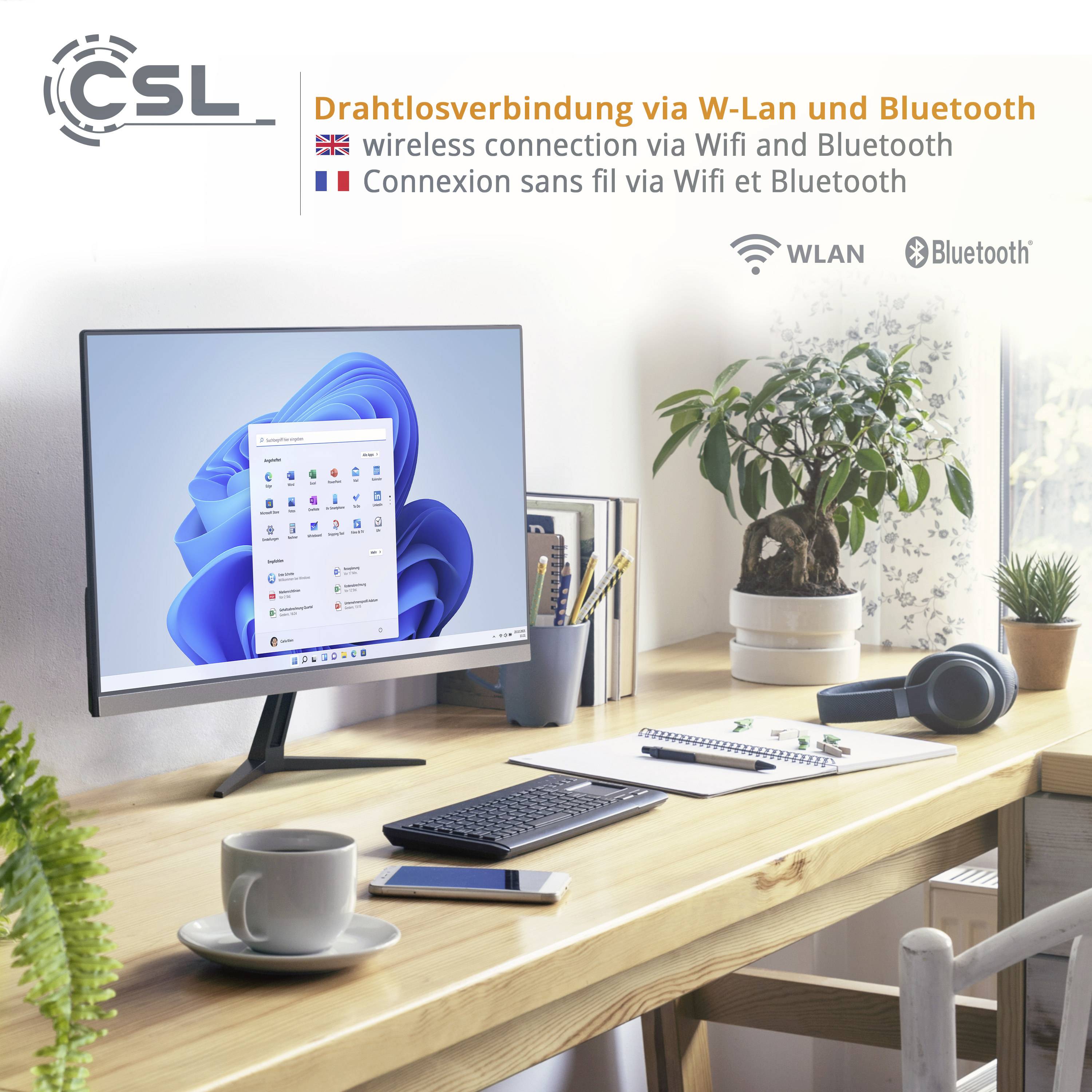 CSL Computer All-in-one PC Unity F27B-JLS 68.6 cm (27 inch) Full HD Intel® Pentium® N6000 3.3 GHz 8 GB RAM 256 GB SSD In-1