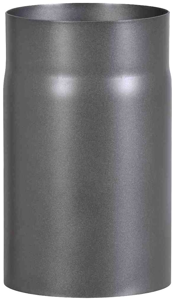 Black, cylindrical extractor pipe, smooth and made of metal.