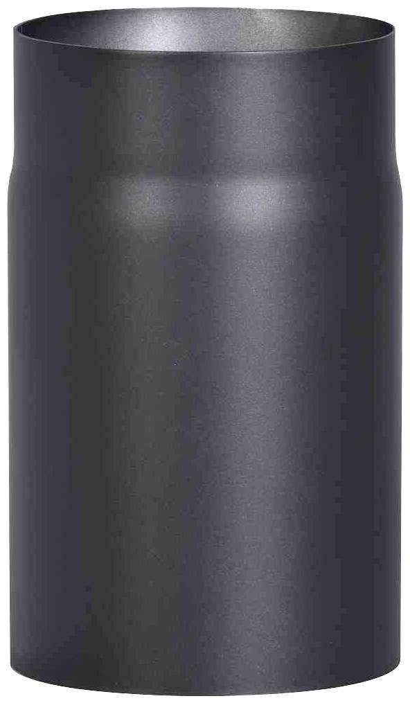 A hollow, cylindrical metal container in dark grey, standing upright with a smooth surface.