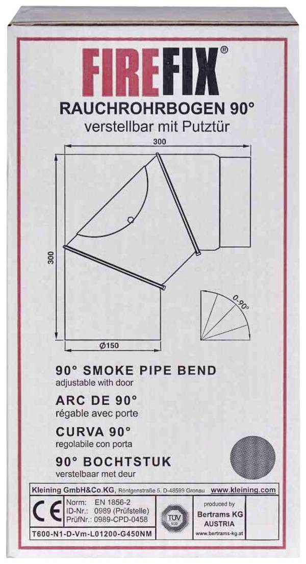 Firefix RD150/B Flue pipe bend