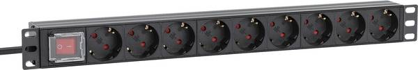 Intellinet 715133 19 inch Server rack cabinet power strip 1 U PG socket with switch Black