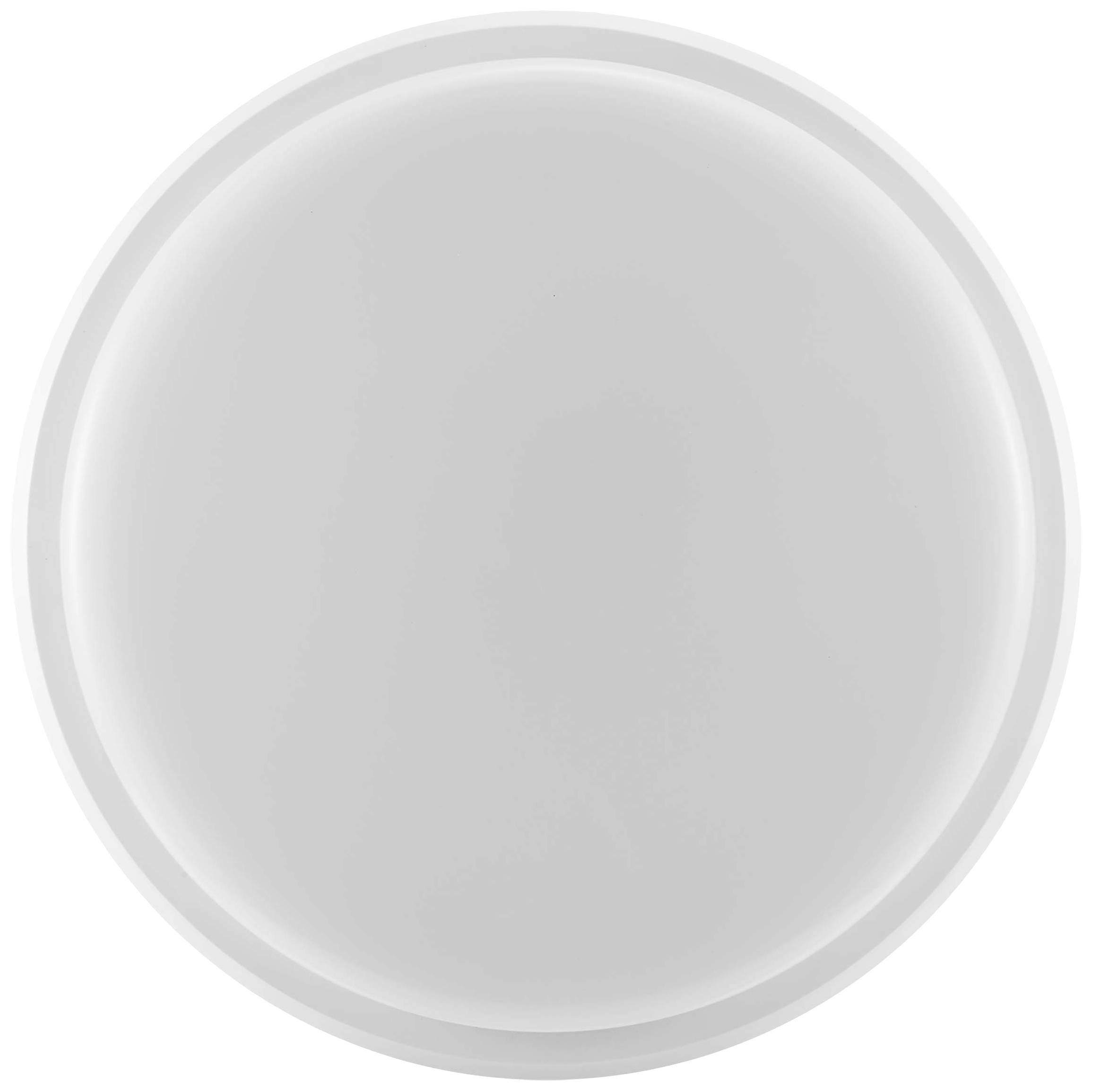 A round, flat, white surface that looks like a minimalist plate or lid.