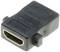 A black HDMI coupling plug with a female HDMI socket on both sides, suitable for connecting two HDMI cables.