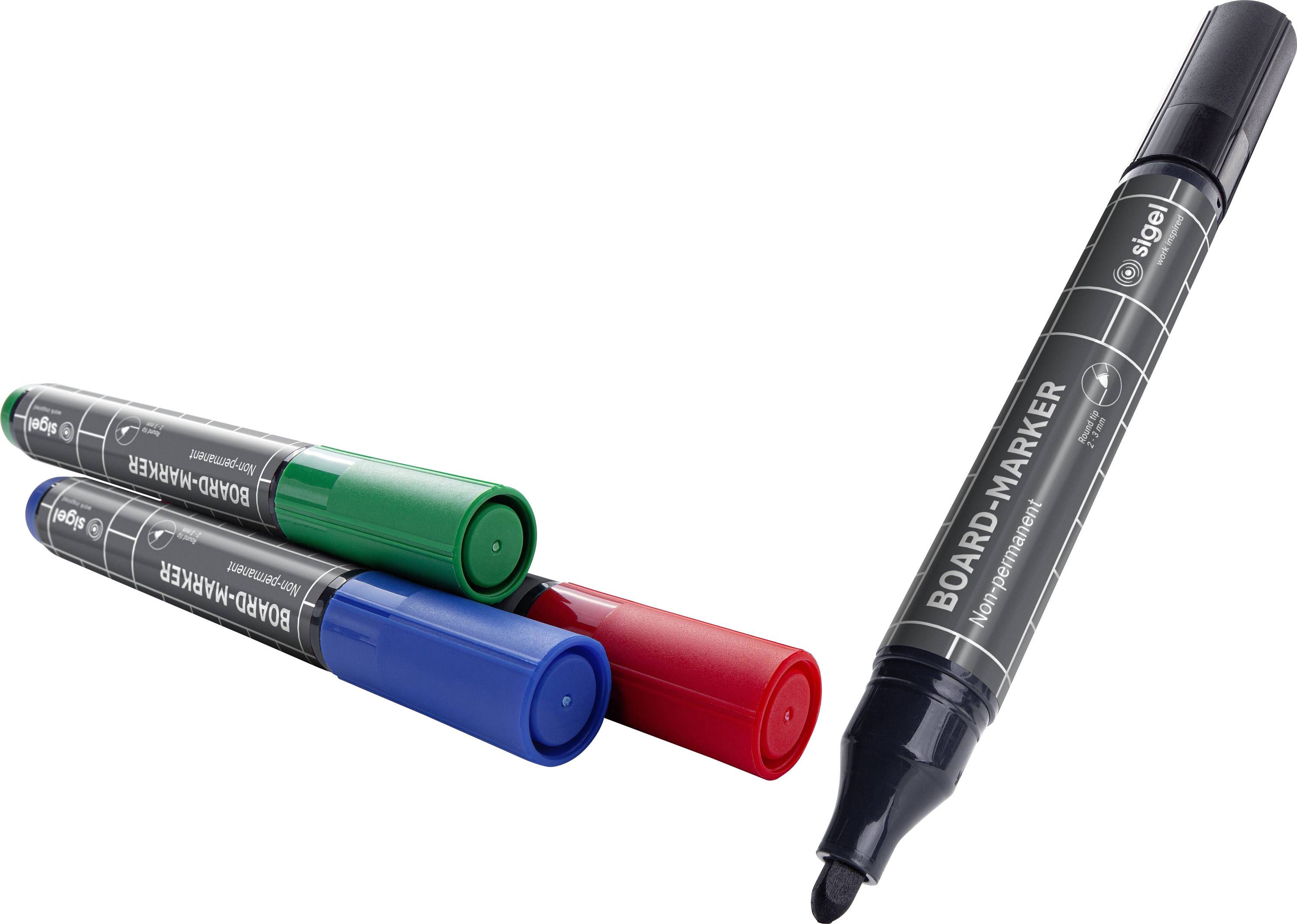Sigel BA010 BA010 Whiteboard marker set Blue, Green, Red, Black 4 pc(s)