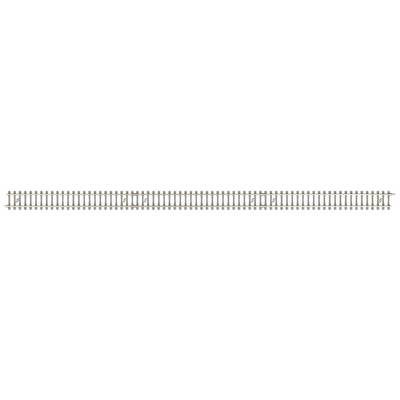 A long, straight model railway track with evenly spaced sleepers. It is suitable for constructing a model railway layout.