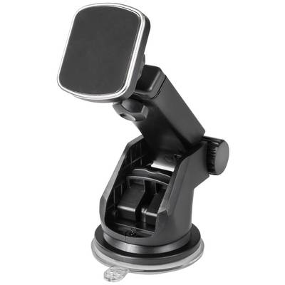 Smartphone holder with a flexible arm and suction cup for easy attachment to smooth surfaces. Ideal for use in a car.