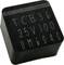 A black, square electronic chip with the inscription 'TCB36 25V100 UM6040' on its top surface.