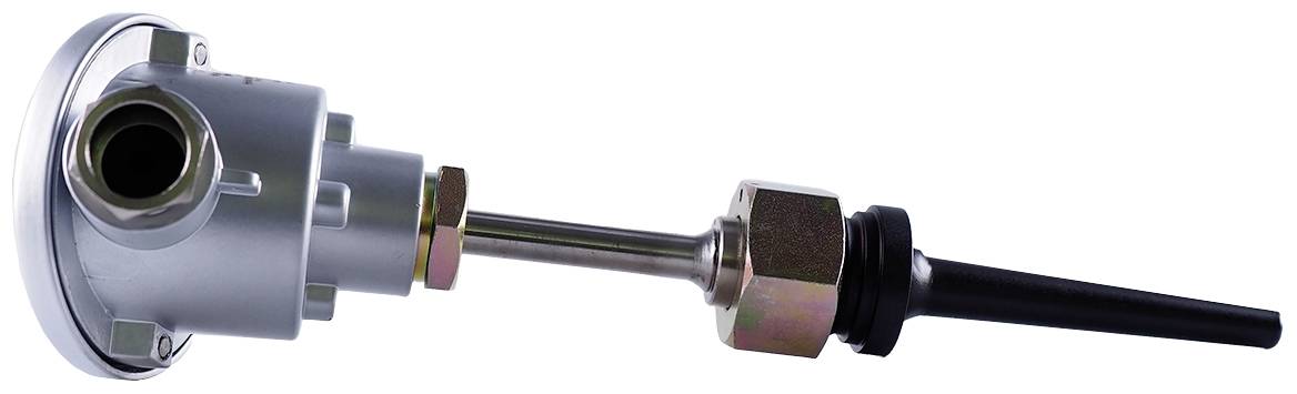 Metal valve with pipe and thread, used for industrial applications.
