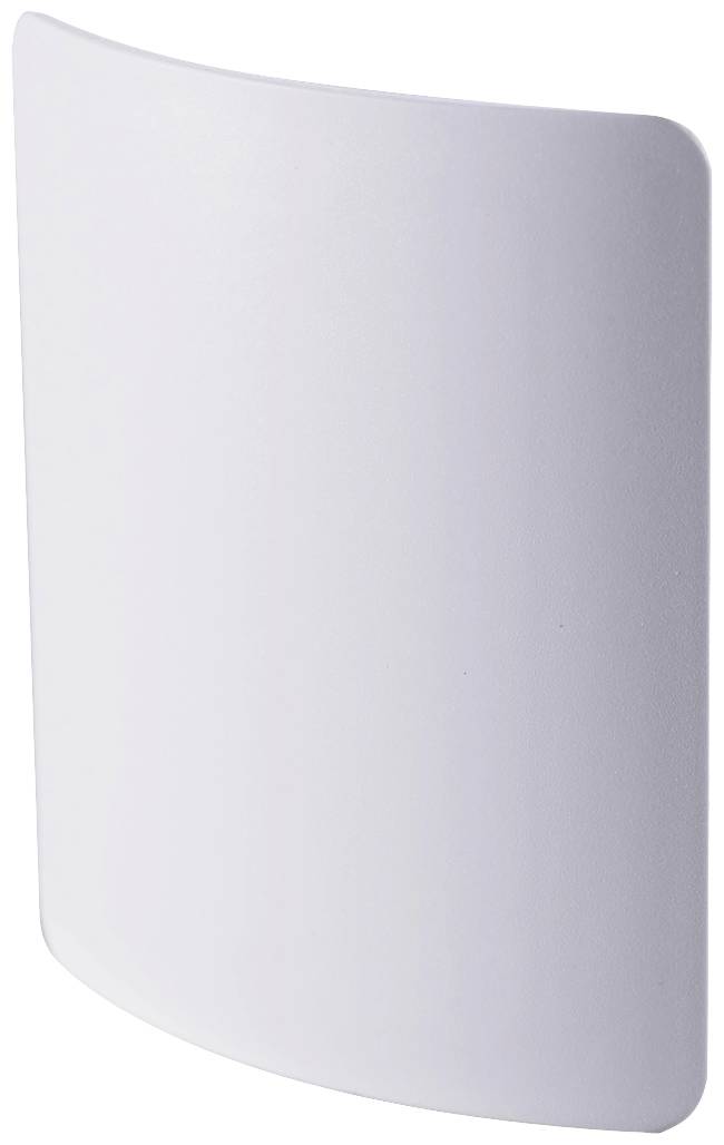 White, curved rectangular surface, smooth and minimalist, presumably part of a modern piece of furniture or casing.