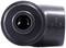PVC pipe end cap, black, marked with 'PVC S63/PN16 50'. Shows the round, smooth end of a plastic pipe.