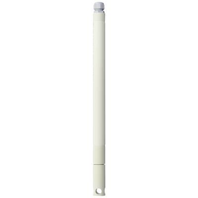 A white, cylindrical pen with a rounded cap, positioned vertically. Most likely a writing implement or cosmetic product.