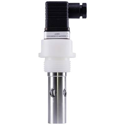Industrial sensor with white thread and black head, suitable for measurements in various industrial applications.