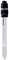 Glass pH electrode with a long, transparent shaft and black, ribbed handle, suitable for laboratory applications.