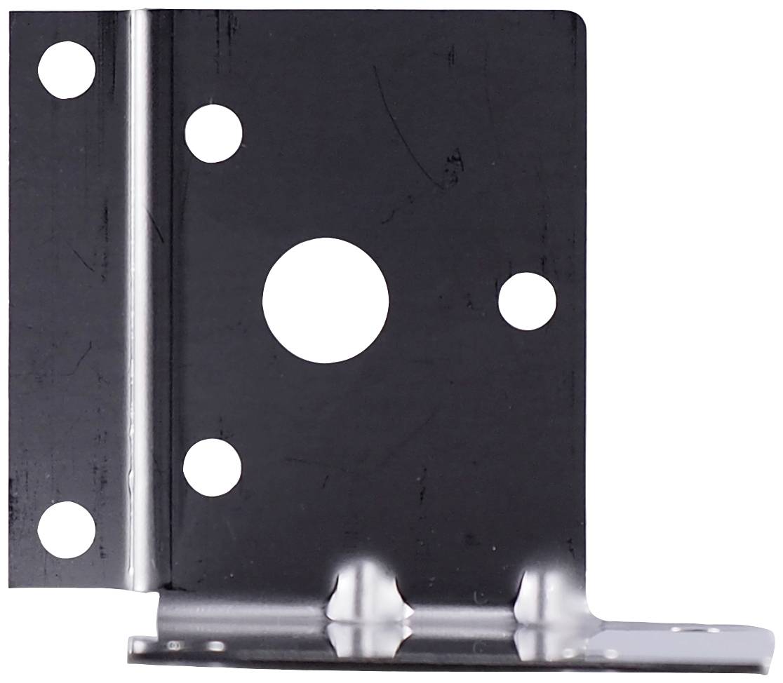 Angle brackets with multiple fixing holes for connecting components.