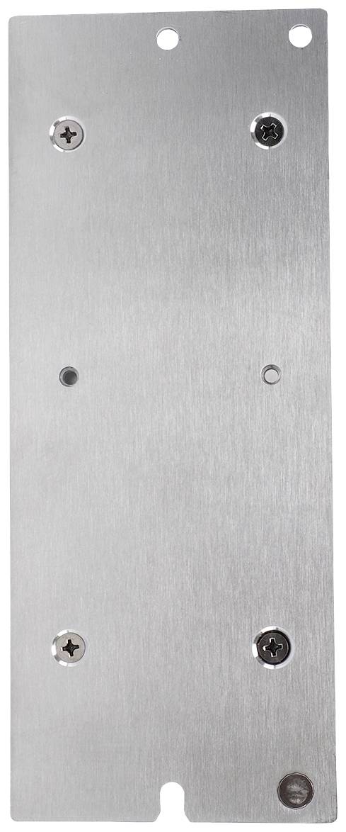 Rectangular metal plate with multiple screw holes.