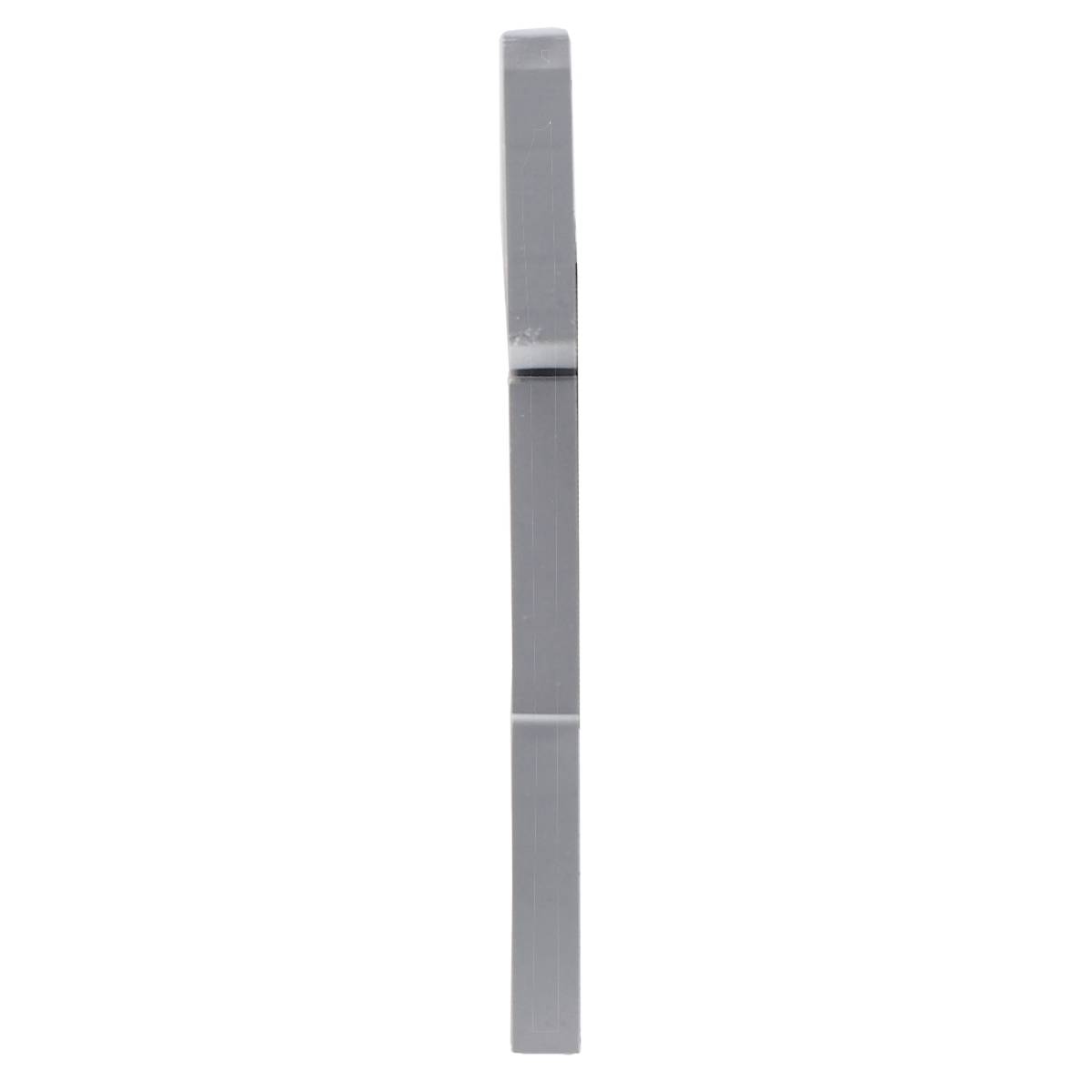 Grey, rectangular plastic strip, visible from the side view.