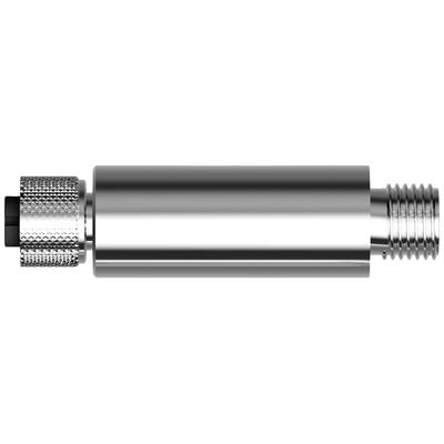 Metal cylinder, with grooves at one end and a smooth surface, lying horizontally. Technical or mechanical component.
