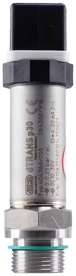 A JUMO pressure transmitter Type 404366 with a measurement range of 0 to 25 bar, suitable for transmitting pressure measurement values.