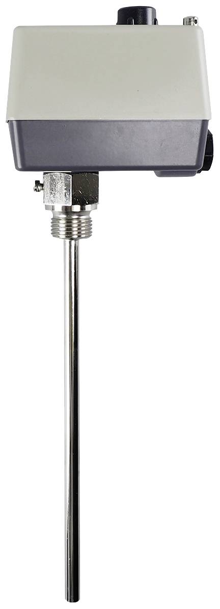 A temperature sensor with a metal probe and plastic housing, suitable for industrial applications, without visible brand markings.