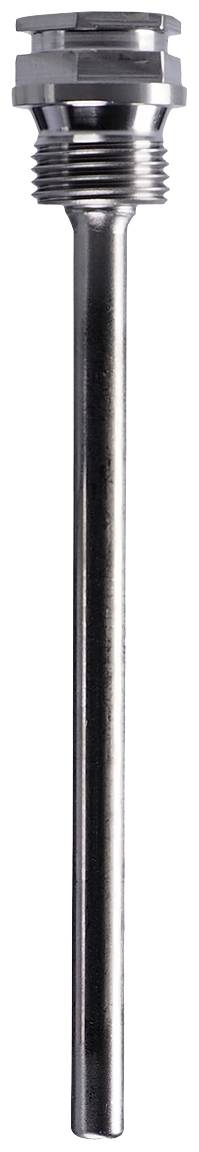 An elongated metal component with multiple threads, likely a thermocouple for temperature measurement in industrial applications.