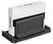 An external hard drive dock in silver with a black base. USB ports and indicator lights are located on the top.
