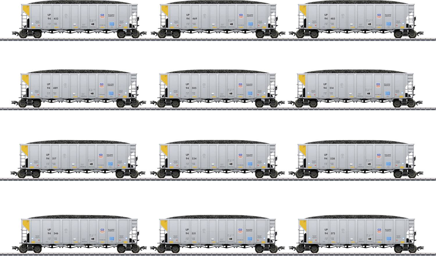 Image of Maerklin 45665 H0 12-piece set US Hopper Car of Union Pacific Railroad