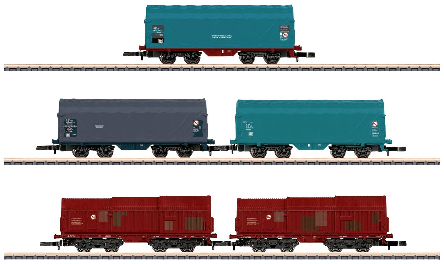 Image of Maerklin 86358 Z 5pc set freight carriage of SNCB