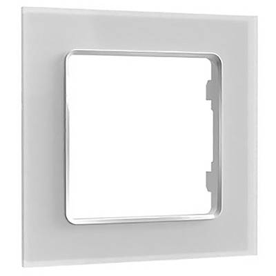 Plastic light switch surround, square with rounded corners. Understated design, suitable for contemporary interiors.