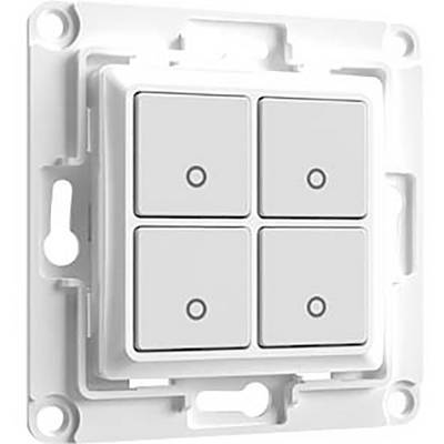 Four-way wall switch with white buttons in a square housing, suitable for lighting control or other electrical functions.