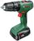 A green Bosch cordless screwdriver model with a black handle and red switch. Uses a rechargeable battery.