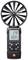 Anemometer indicates wind speed of 2.79 m/s and volumetric flow of 603.4 m³/h. Device with display and control buttons.