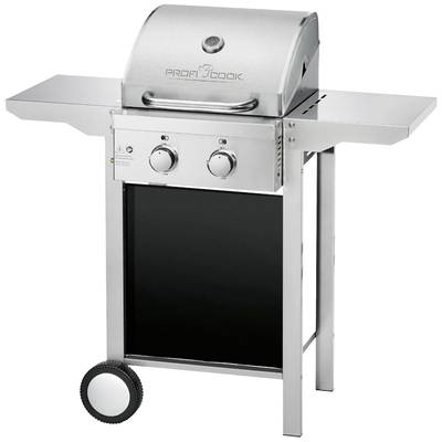Profi Cook PC-GG 1255 Charcoal Gas grill 2 burners, with manual temperature settings, Thermometer in lid  Stainless stee