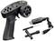 Remote-controlled controller with USB receiver, screwdriver and tools. Suitable for model cars, black, compact.