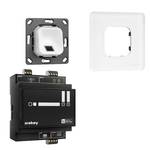 Ekey XLine fingerprint set for flush mounting, glass frame in white
