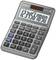 A grey calculator with a display showing the numbers '1234567890'. Keys for basic arithmetic operations and special functions.