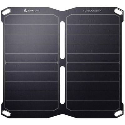 A portable solar panel with two panels, suitable for charging devices during outdoor activities.