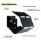 'Specifications' shows a foldable solar panel with 28 watts of power, 48 solar cells, 2 USB outputs and ETFE coating, for charging devices.