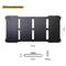 Portable solar panel measuring 64 cm x 31 cm. 3 cm thick, length when folded 16 cm, weight 0.85 kg. Ideal for travelling.