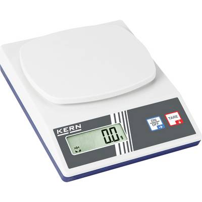 Electronic scale with LCD display, showing '0.0 g'. On/Off and Tare buttons are visible.